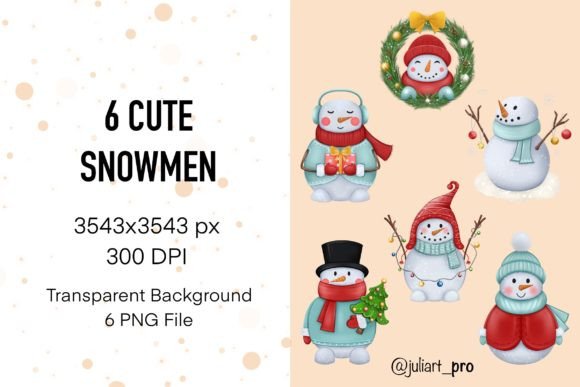 6 Cute Snowmen, Christmas Snowman: A Review for Illustrations Sellers
