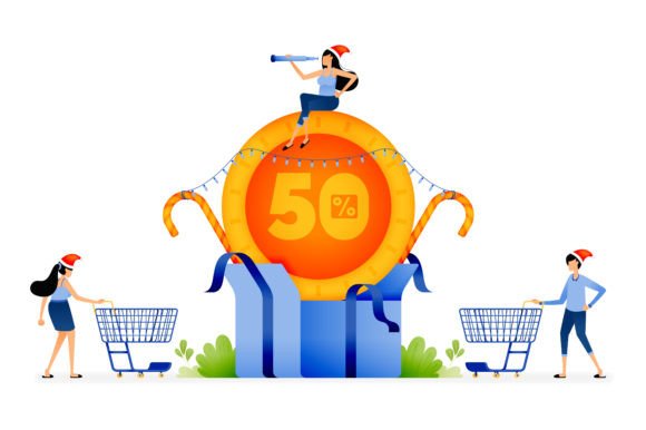 Christmas 50 Coin Purchases Voucher Illustrations
