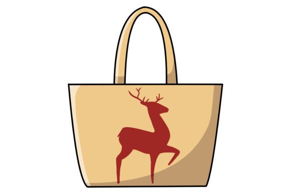 Christmas Bag Deer Vector Illustration for Modern Design