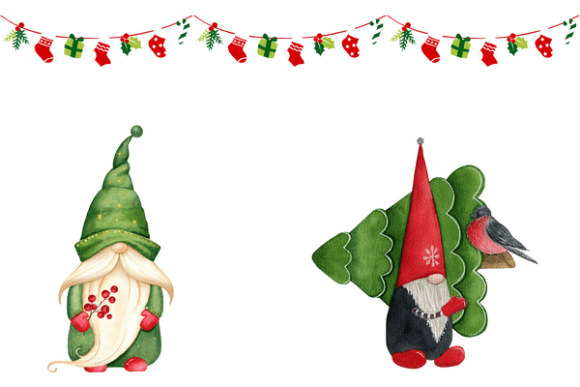 Christmas Cute Gnomes Collection Illustrations