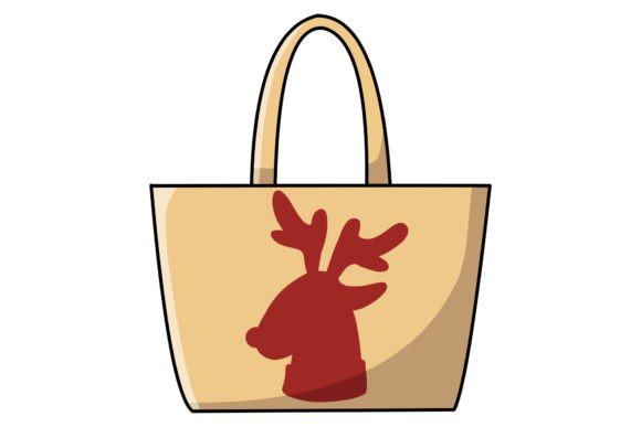 Christmas Deer Bag Vector Illustration for Holiday Branding