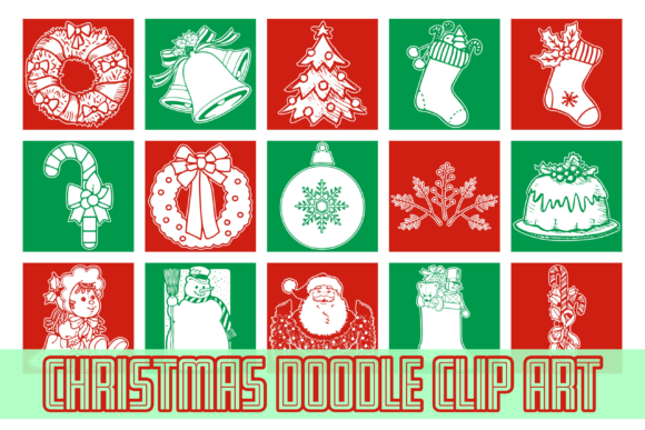 Christmas Doodle Clip Art for Handmade Creations