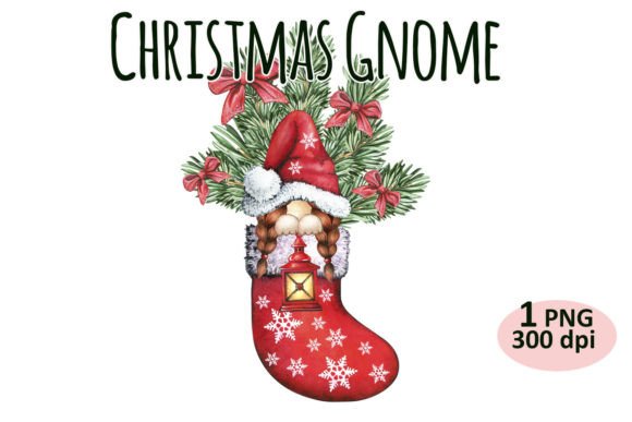 Christmas Gnone Clipart for Embroidery Projects