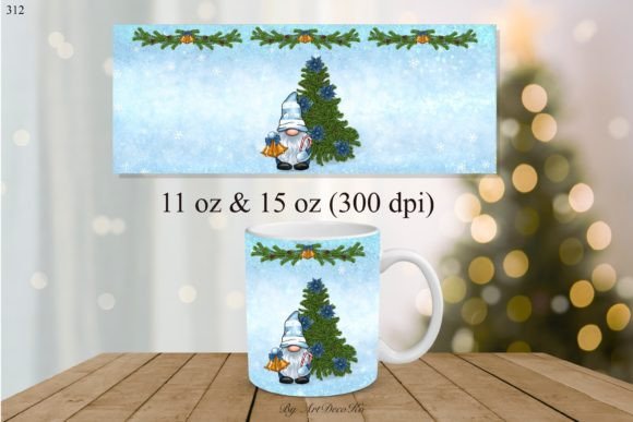 Christmas Sublimation Mug with Gnome: Fresh Illustrations for Publishers