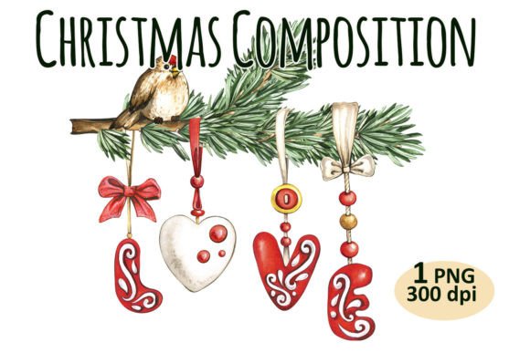 Christmas Tree Branch Clipart PNG Toy for Illustrations