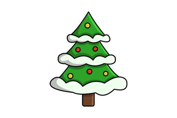 Christmas Tree Decor Vector Illustration for Branding
