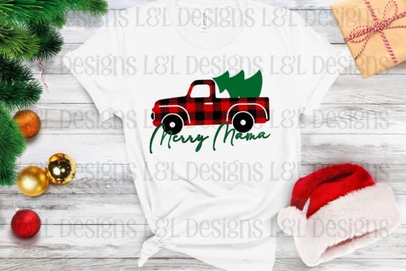 Christmas Tree Truck Merry Mama Illustration Review