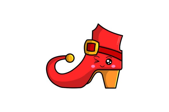 Cute Christmas Character Clown Shoes Illustrations