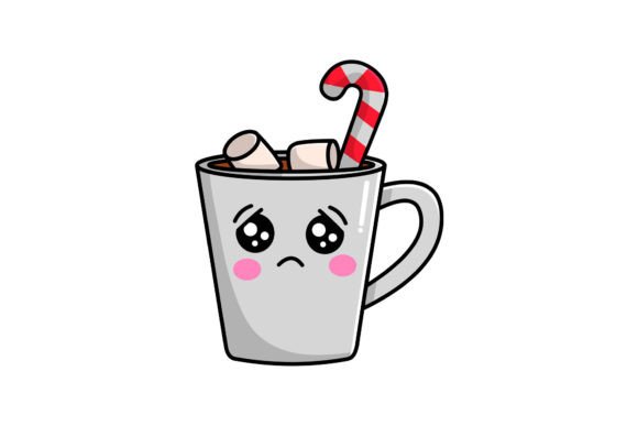 Cute Christmas Character Mug Chocolate Illustrations