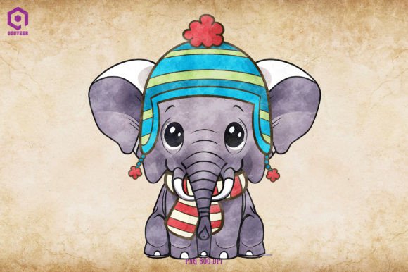 Elephant Cozy Christmas Illustration Review