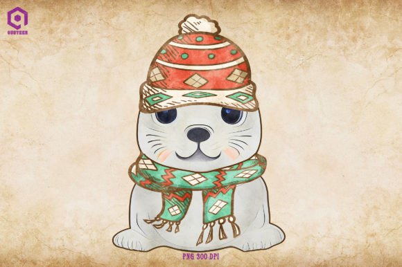 Fur-seal Cozy Christmas Illustrations