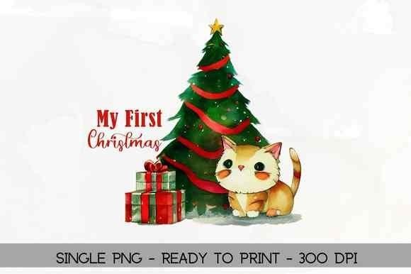 My First Christmas Tree Cat Sublimation: A Designer's Review of Seasonal Illustrations