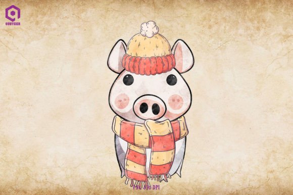Pig Cozy Christmas Review for Digital Illustrations