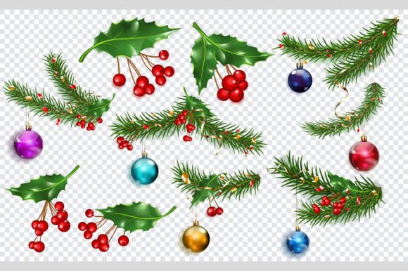 Set of Christmas Decoration Illustrations Review